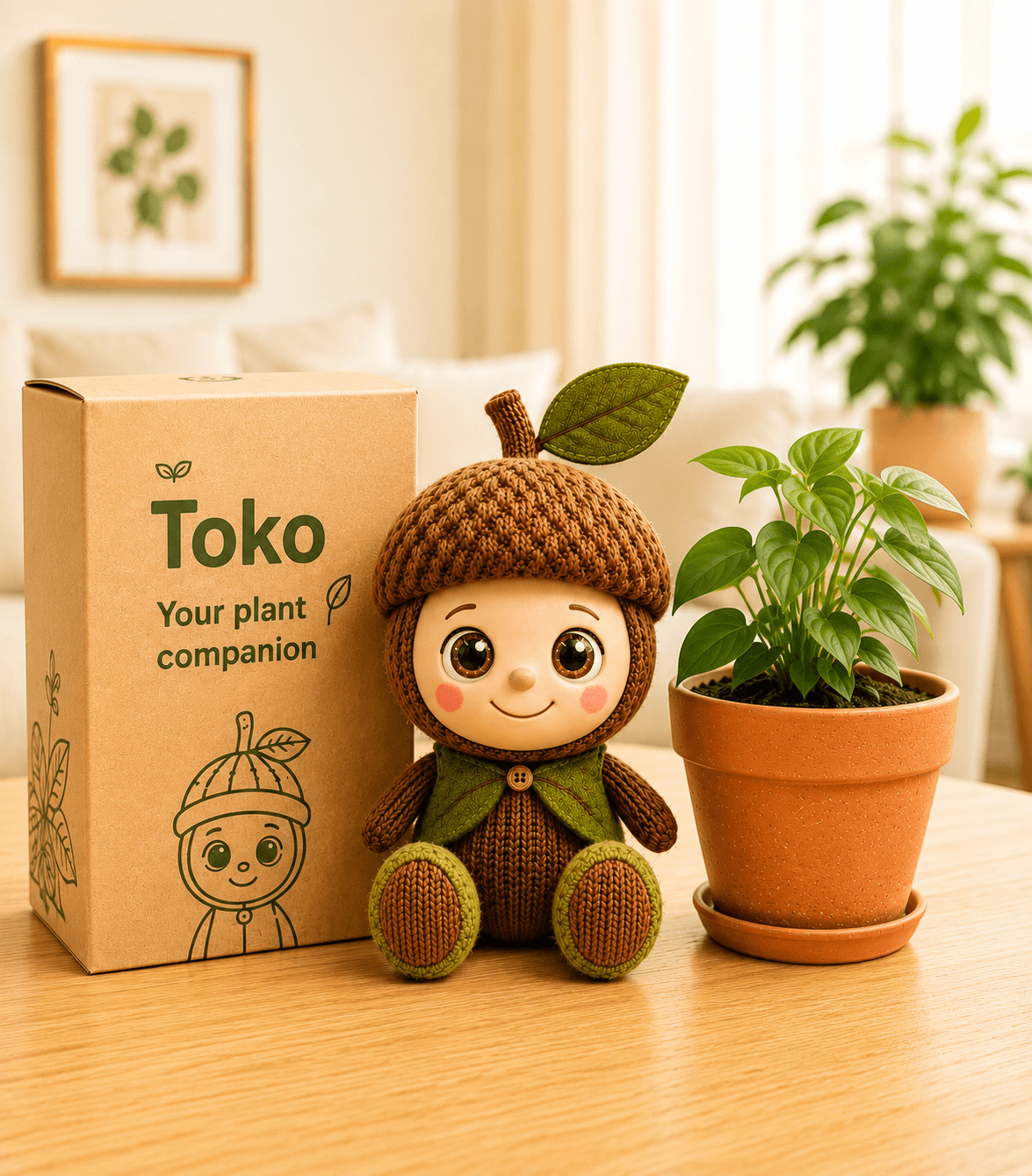 Adopting Toko alongside a new potted plant