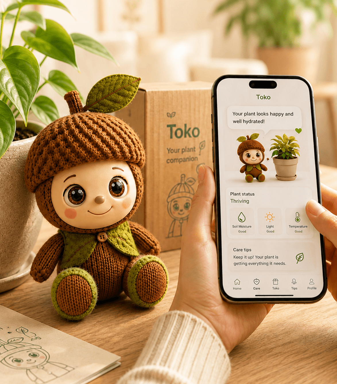 The Toko app asking what plant you're growing today